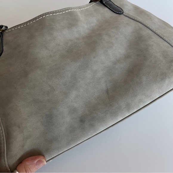 BOC Born Concept vegan faux leather shoulder bag purse tote soft sage green - Picture 3 of 14